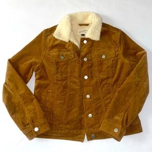 Tan Fleece Lined Corduroy Jacket